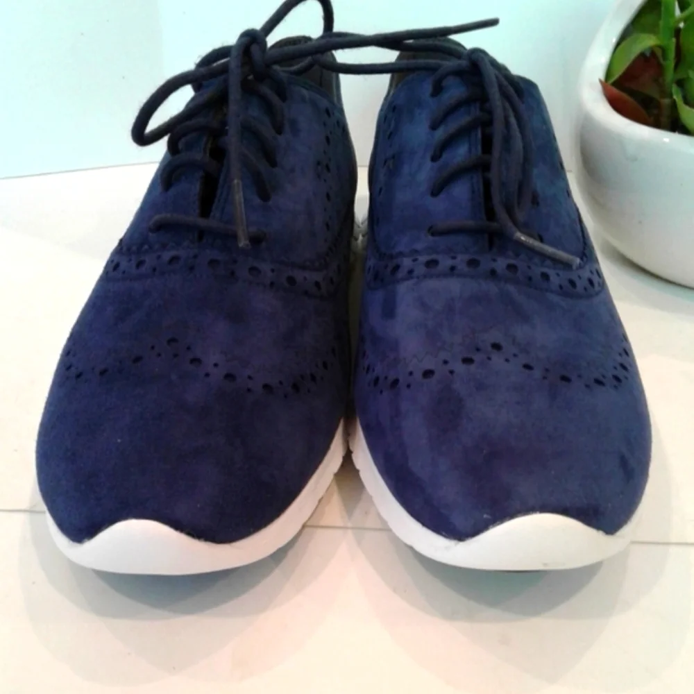 New! Cole Haan grand os blue leather Oxford sneakers shoes